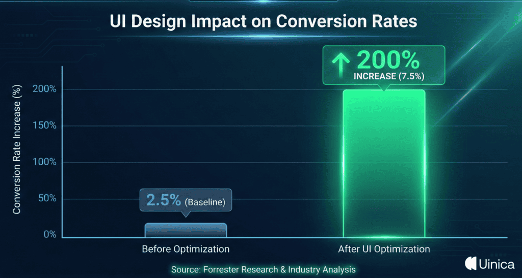 UI design impact on conversion rates